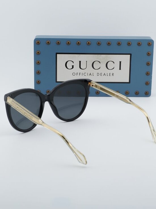 Gucci GG0565S 001 Women Cat Eye Sunglasses - Black / Grey main image 4